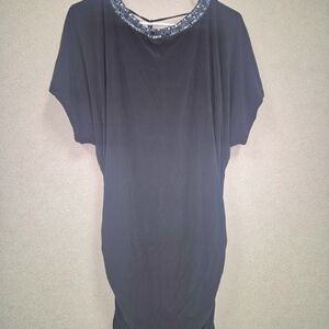 Cachet Black Dress with Silver Embellishments